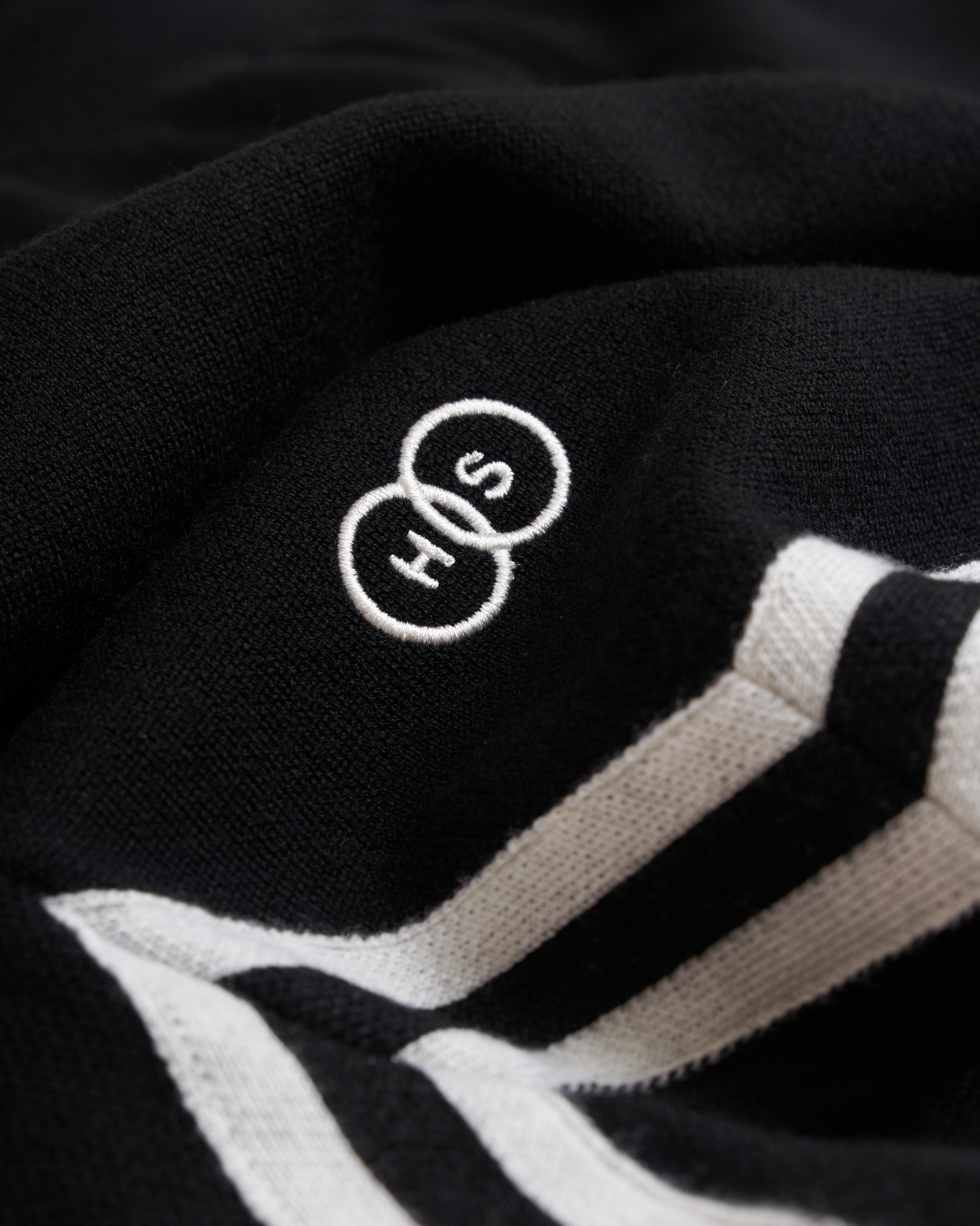 Harmonious black merino baller shorts