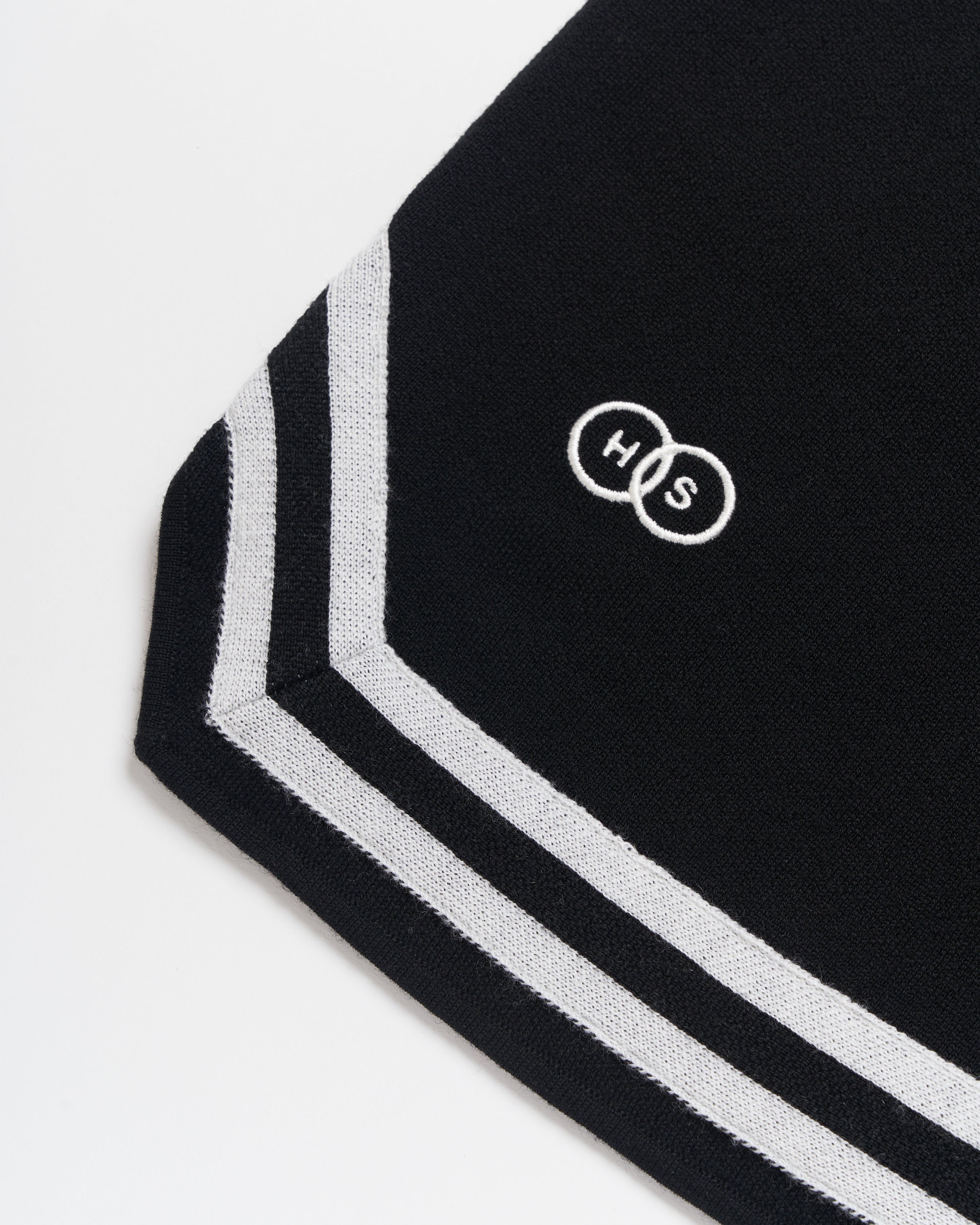 Harmonious black merino baller shorts