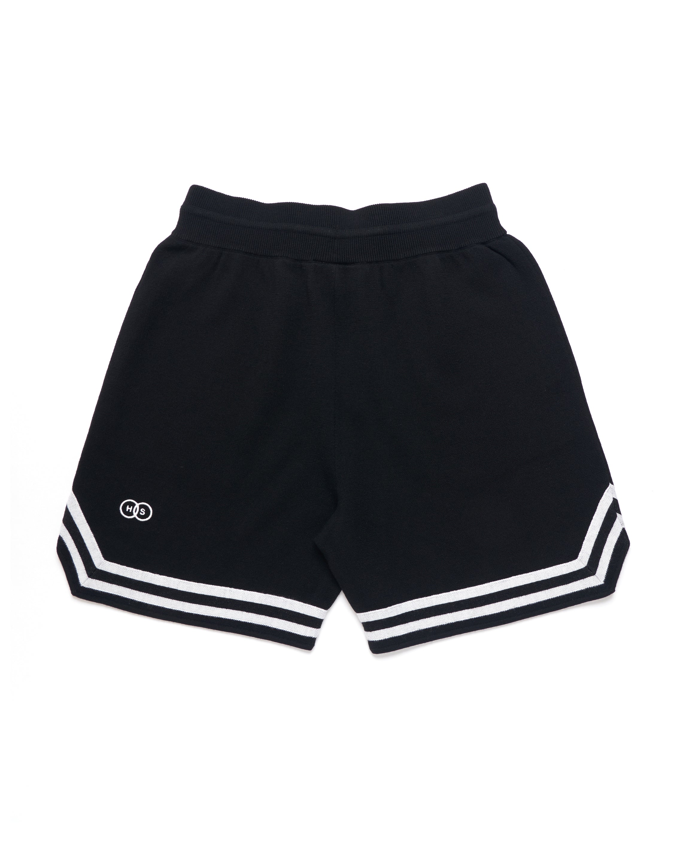 Harmonious black merino baller shorts