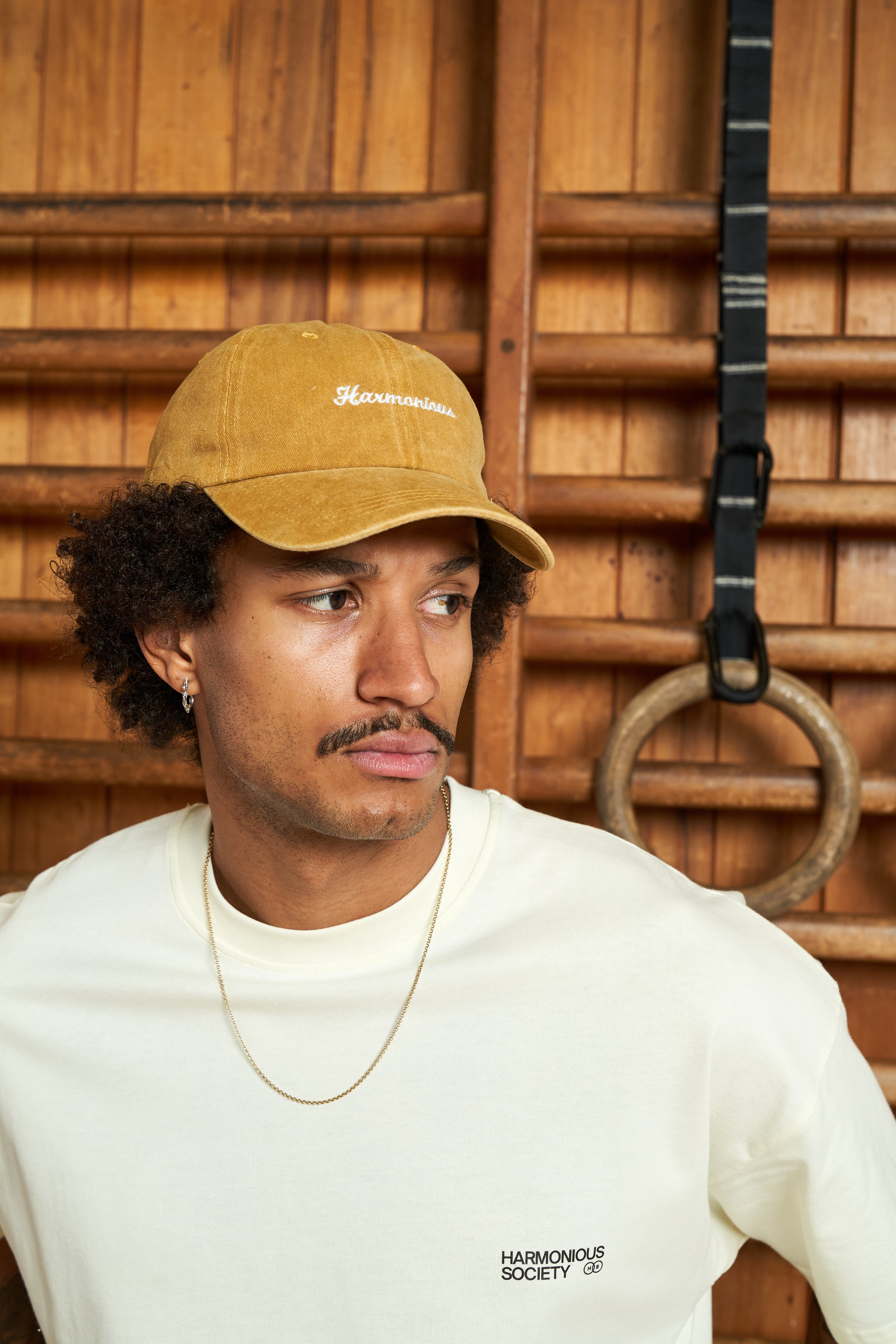 Harmonious mustard dad cap