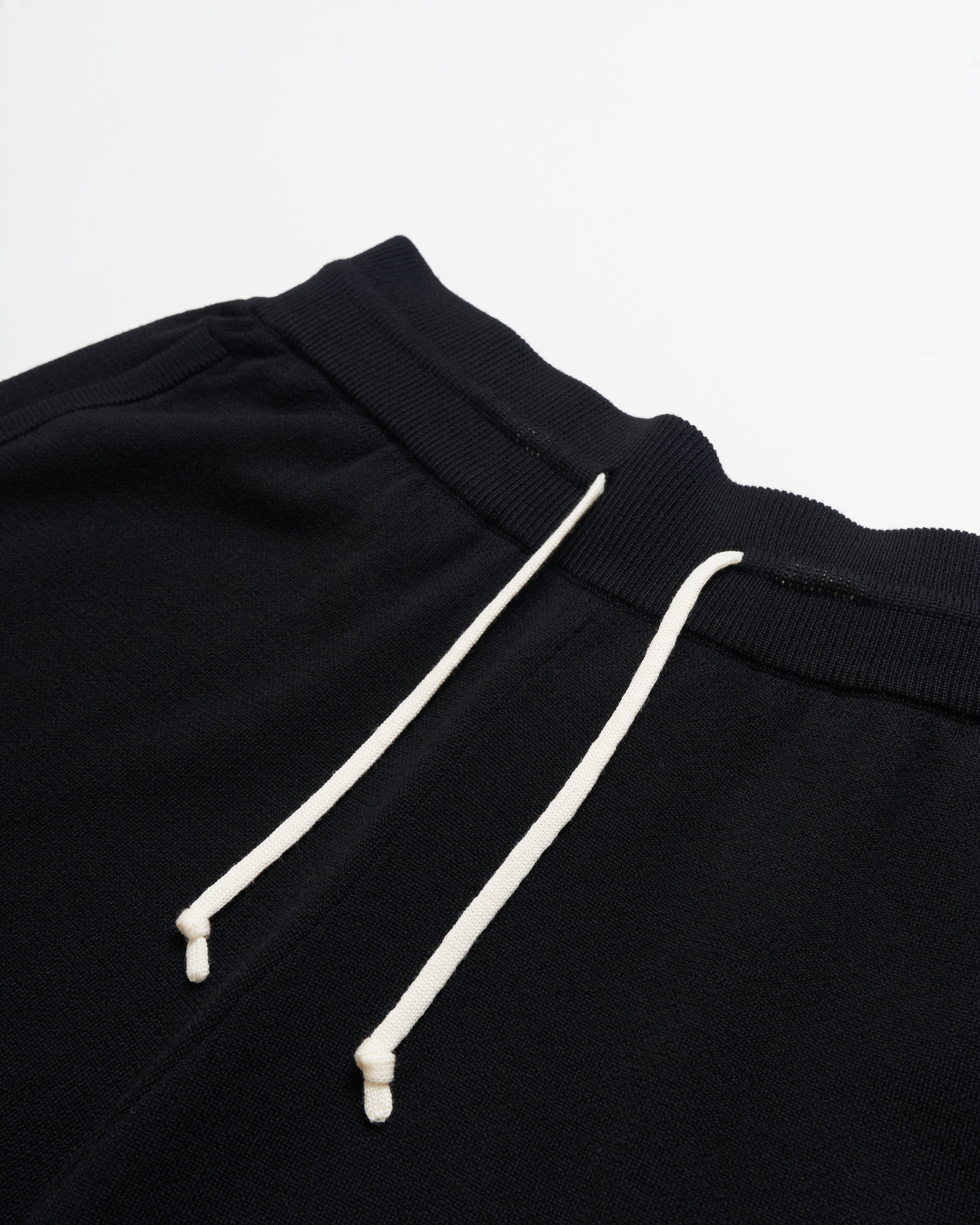 Harmonious black merino baller shorts