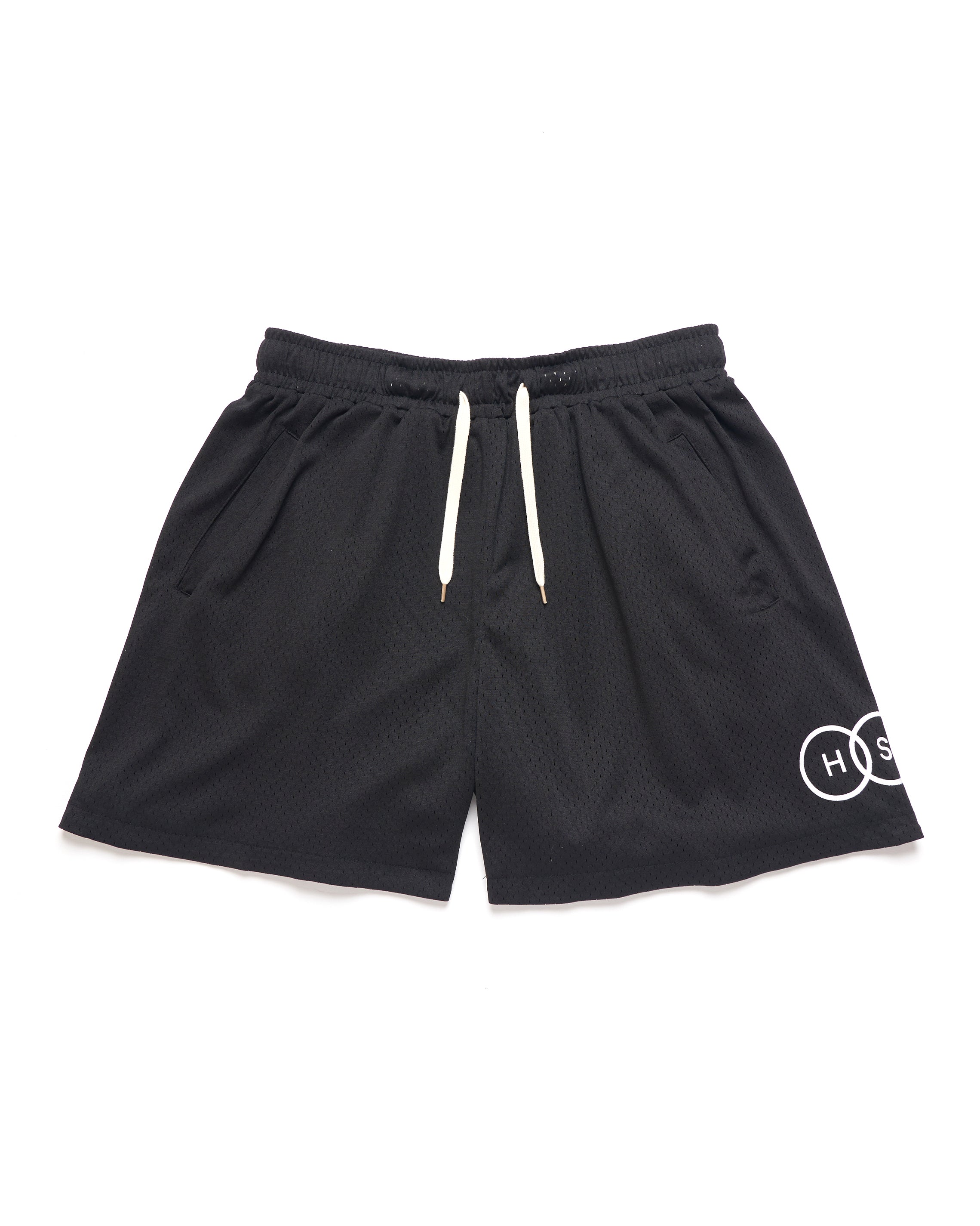 Harmonious Retro Mesh Shorts - Black