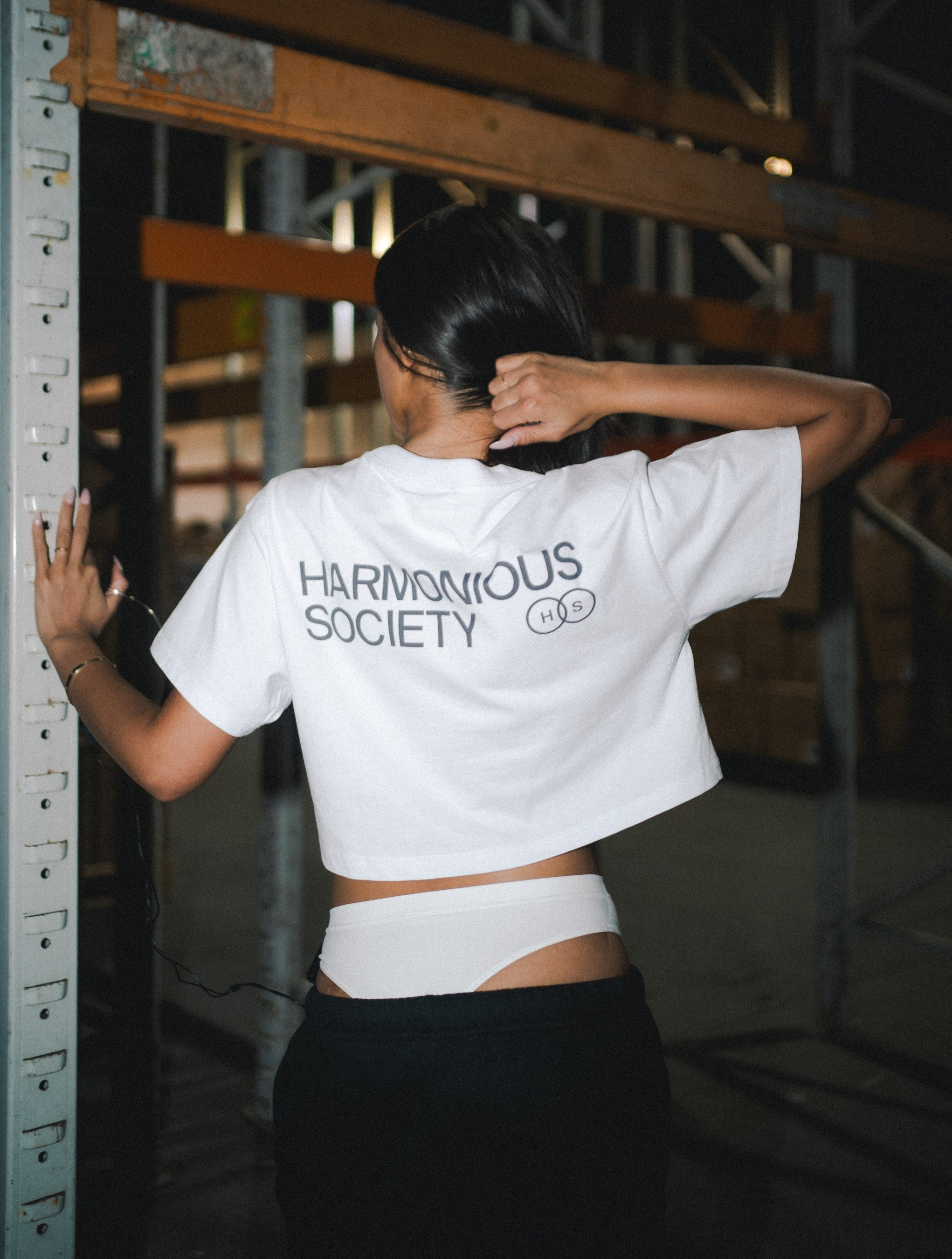 Cropped Own Lane T-shirt - White