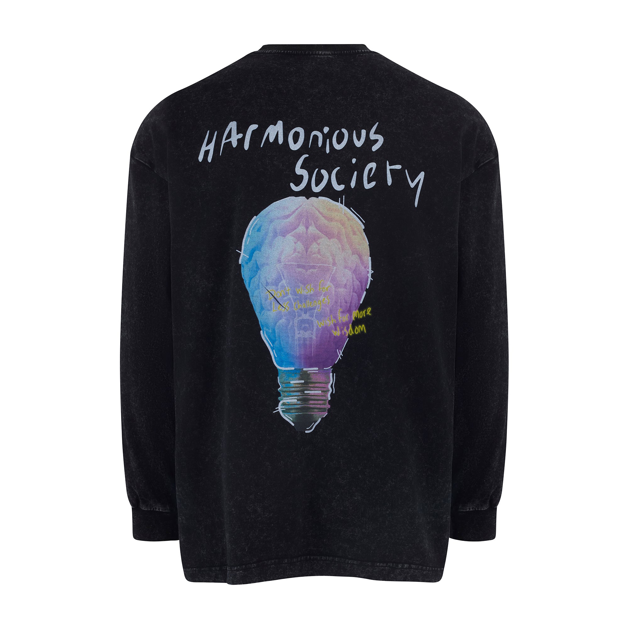 LS T-Shirt Washed Black Bulb Graphic