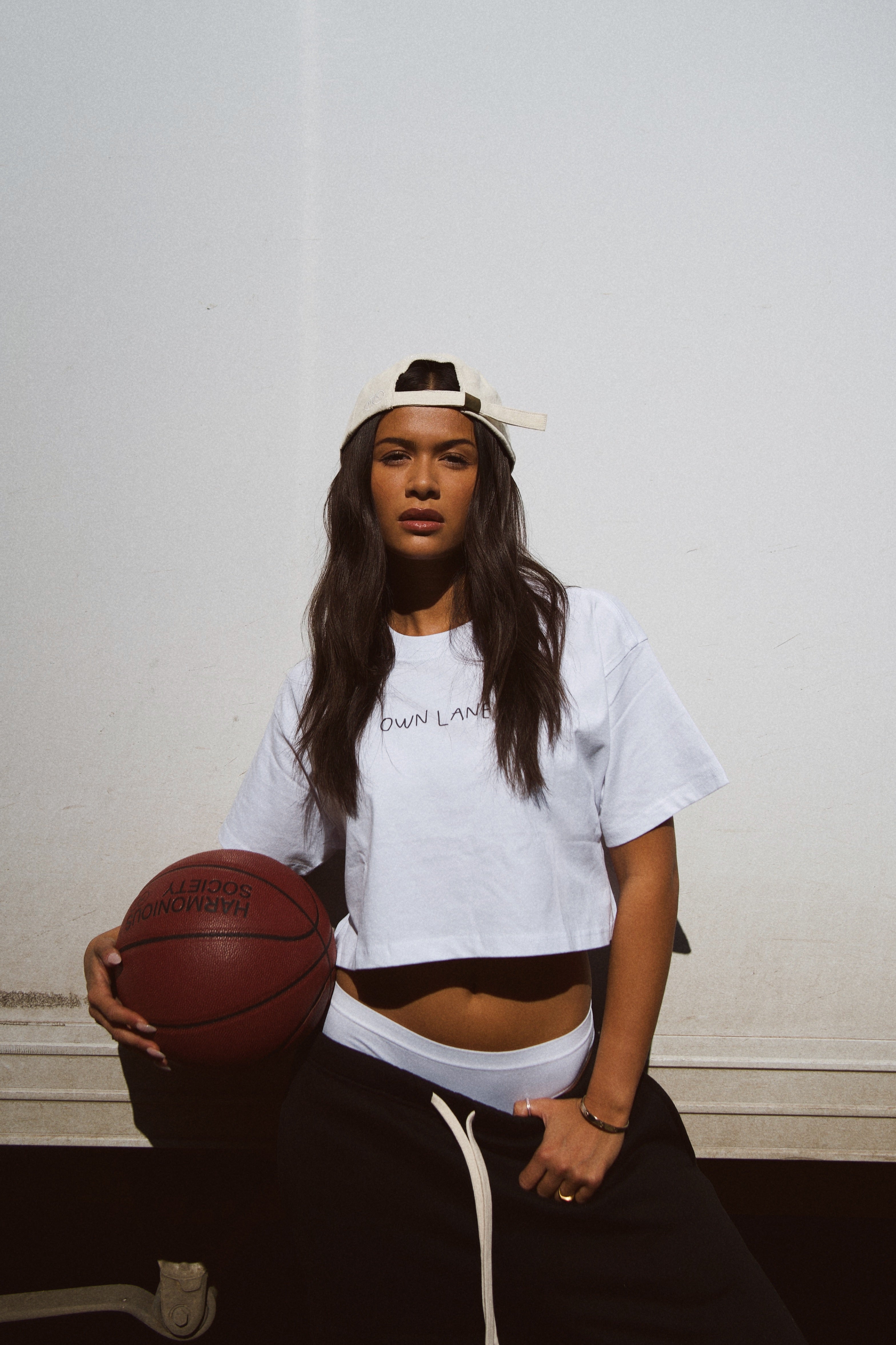 Cropped Own Lane T-shirt - White