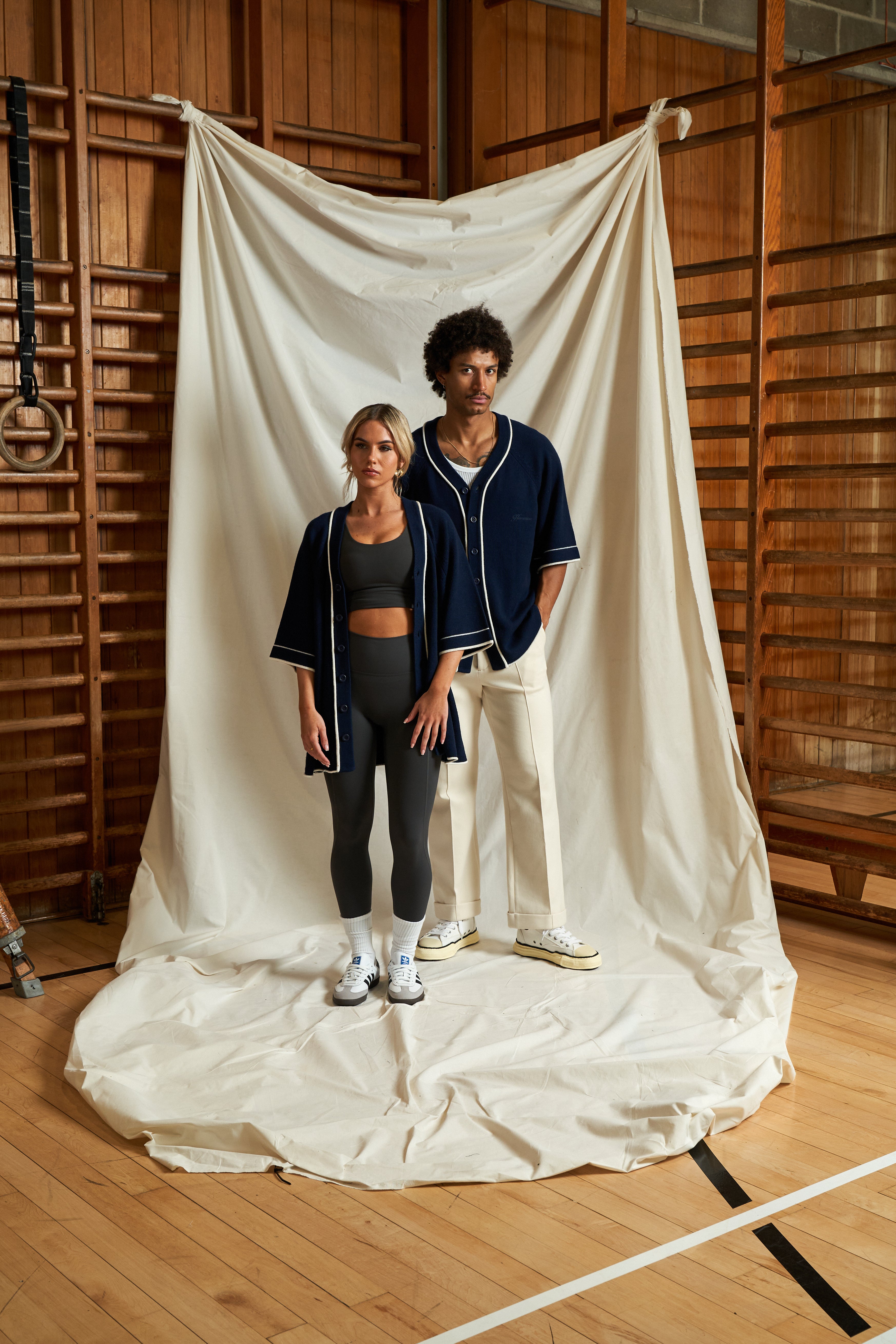 Harmonious Merino Baseball Shirt - Navy/White