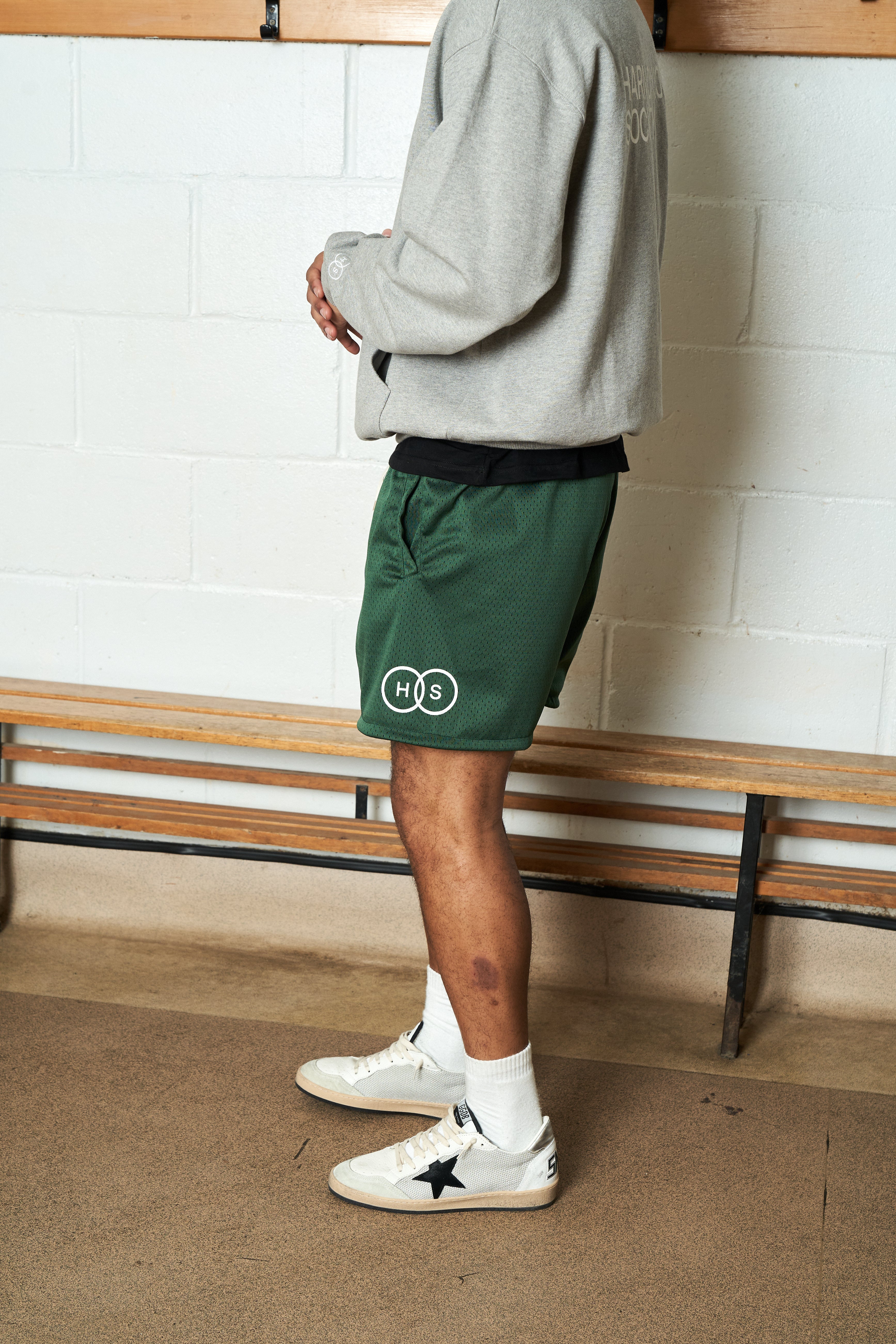 Harmonious Retro Mesh Shorts - Green