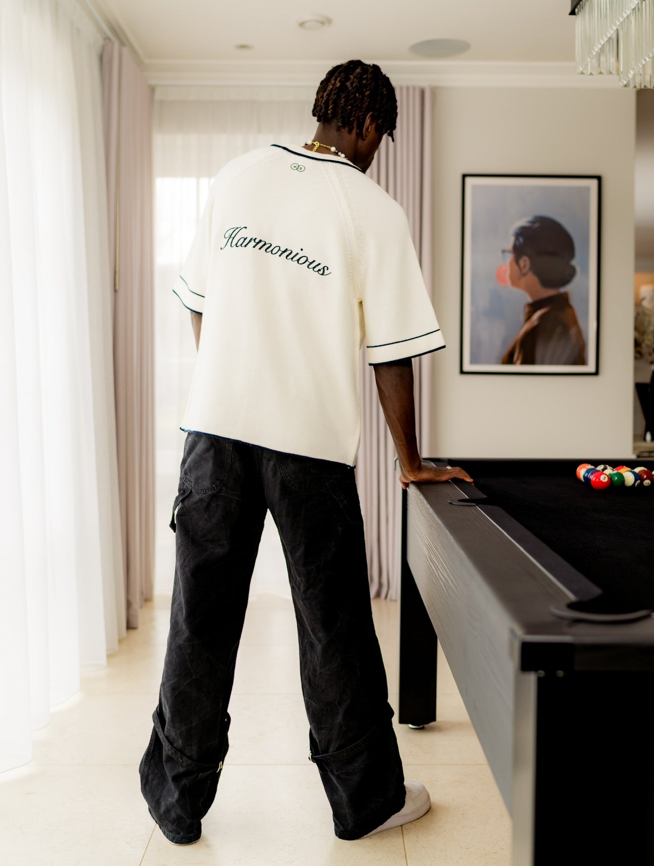 Merino Baseball Shirt - Off-White/Navy