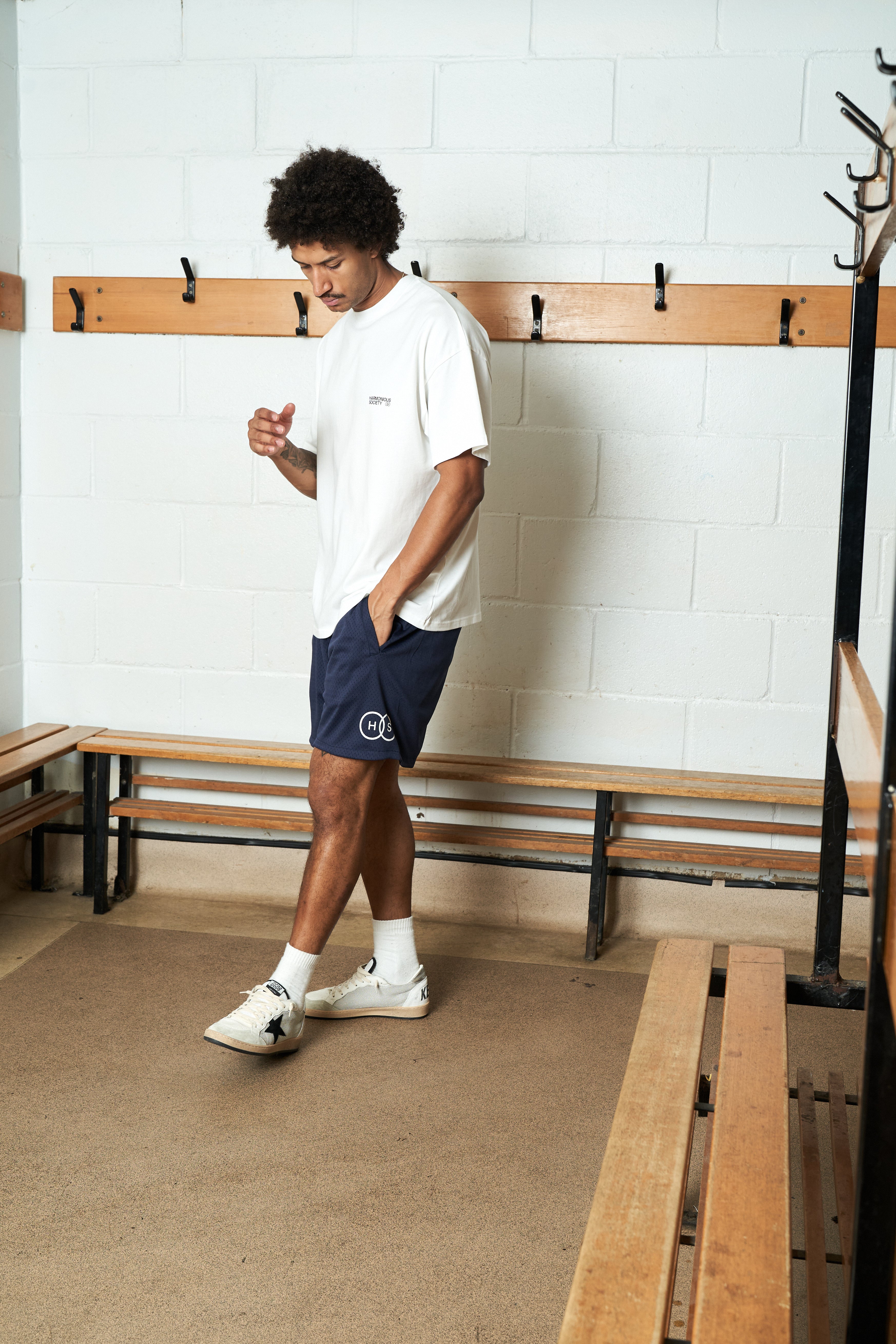 Harmonious Retro Mesh Shorts - Navy