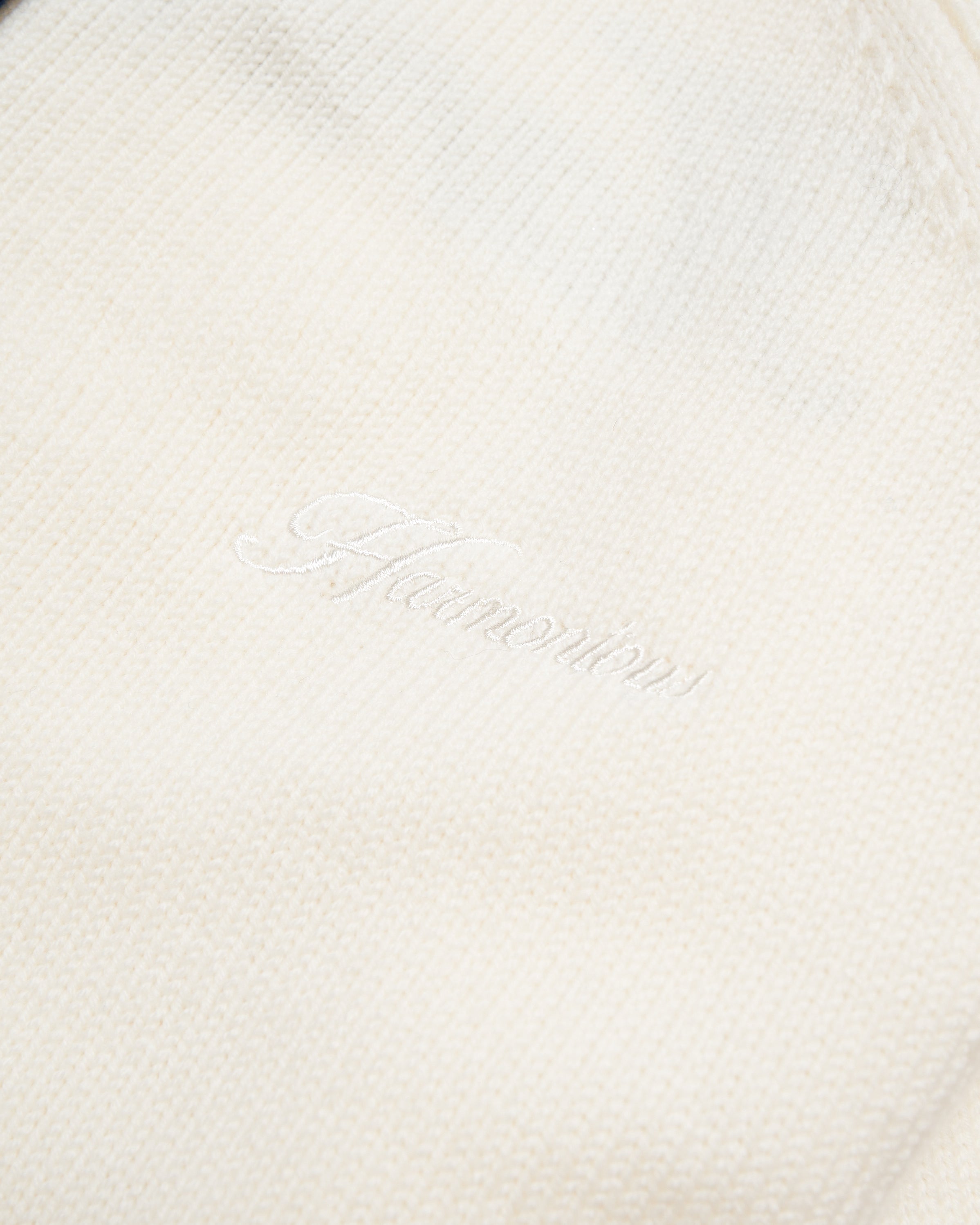 Harmonious Merino Baseball Shirt - Off-White/Navy