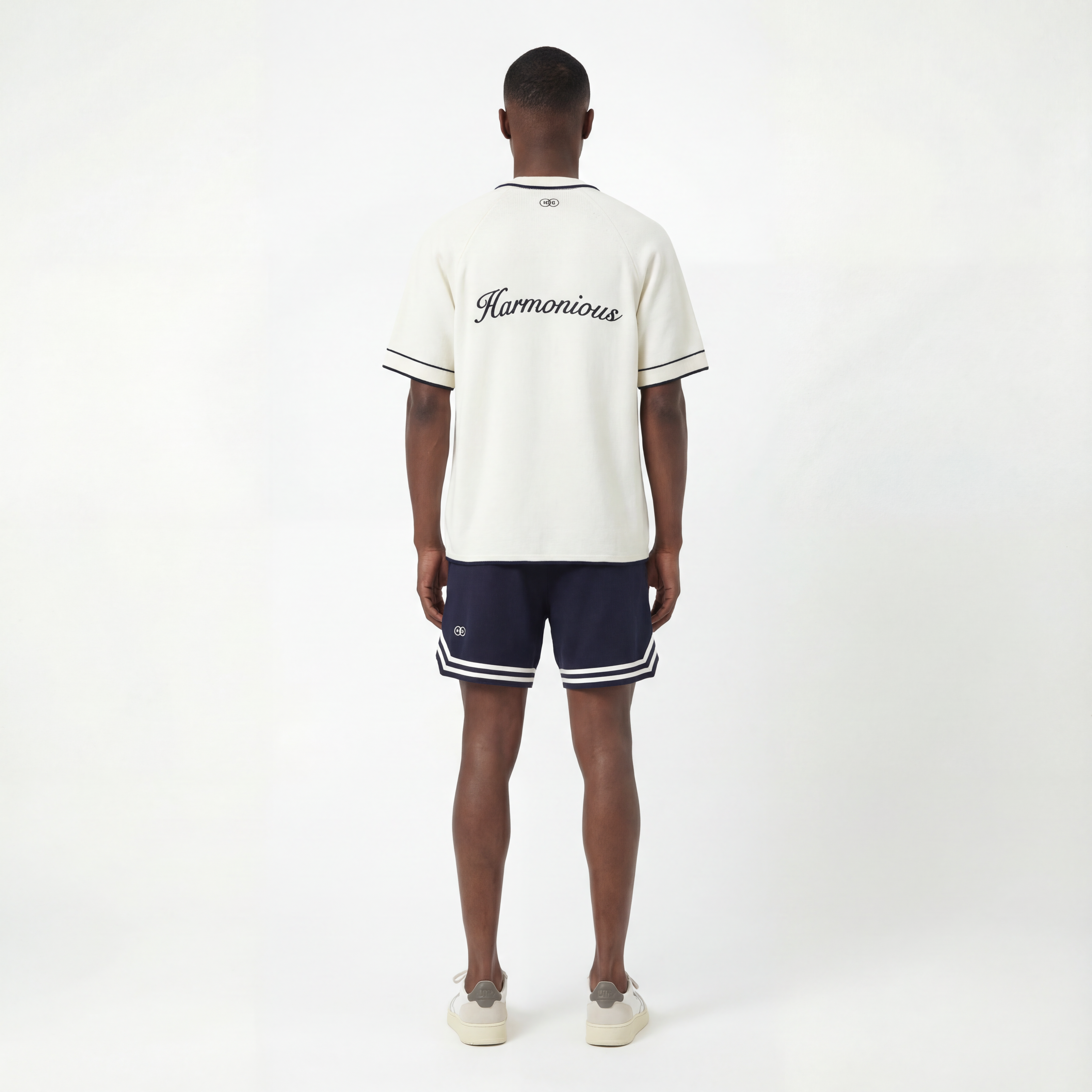 Knitted Baseball Shirt - Off-White/Navy