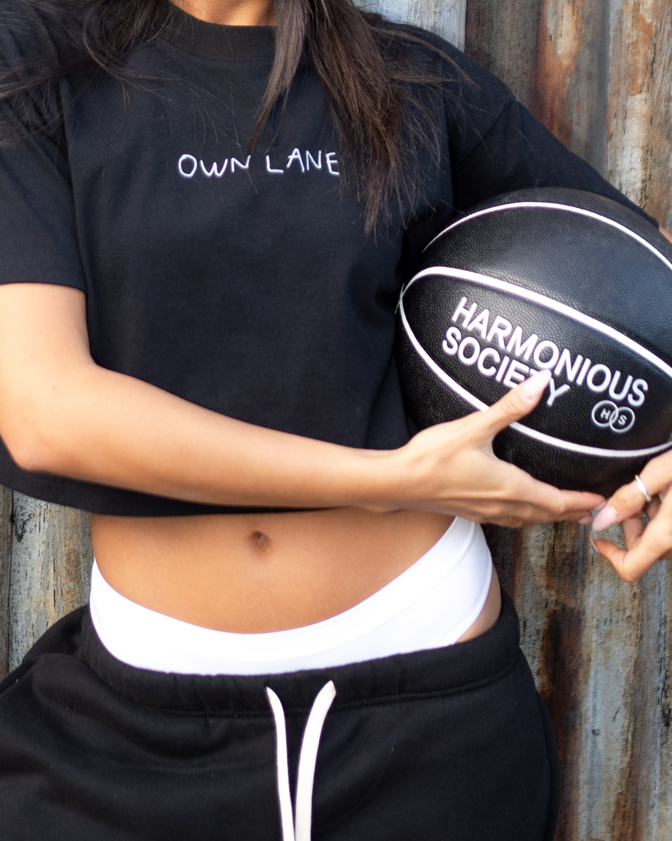 Cropped Own Lane T-shirt - Black