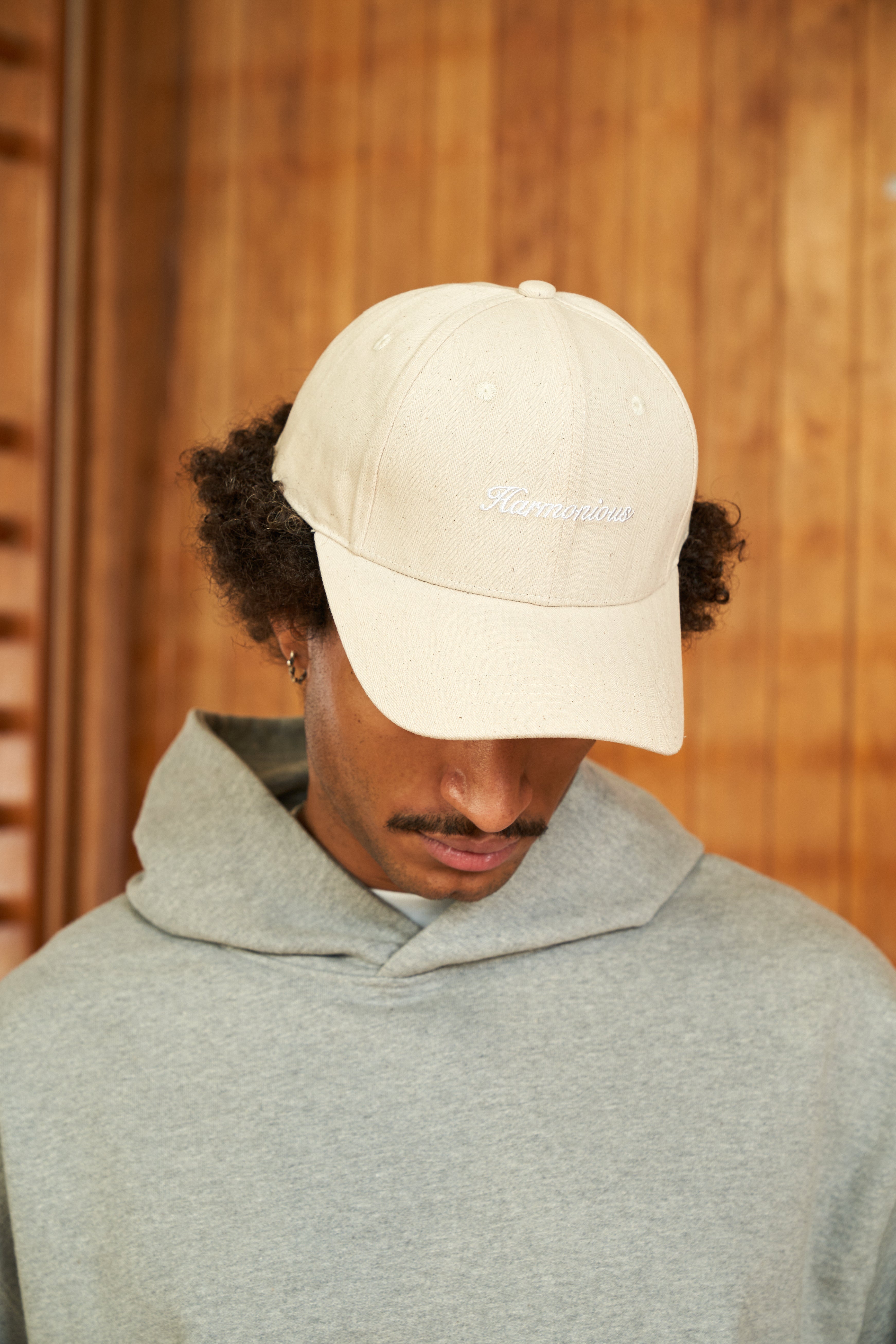 Textured Script Cap - Cream