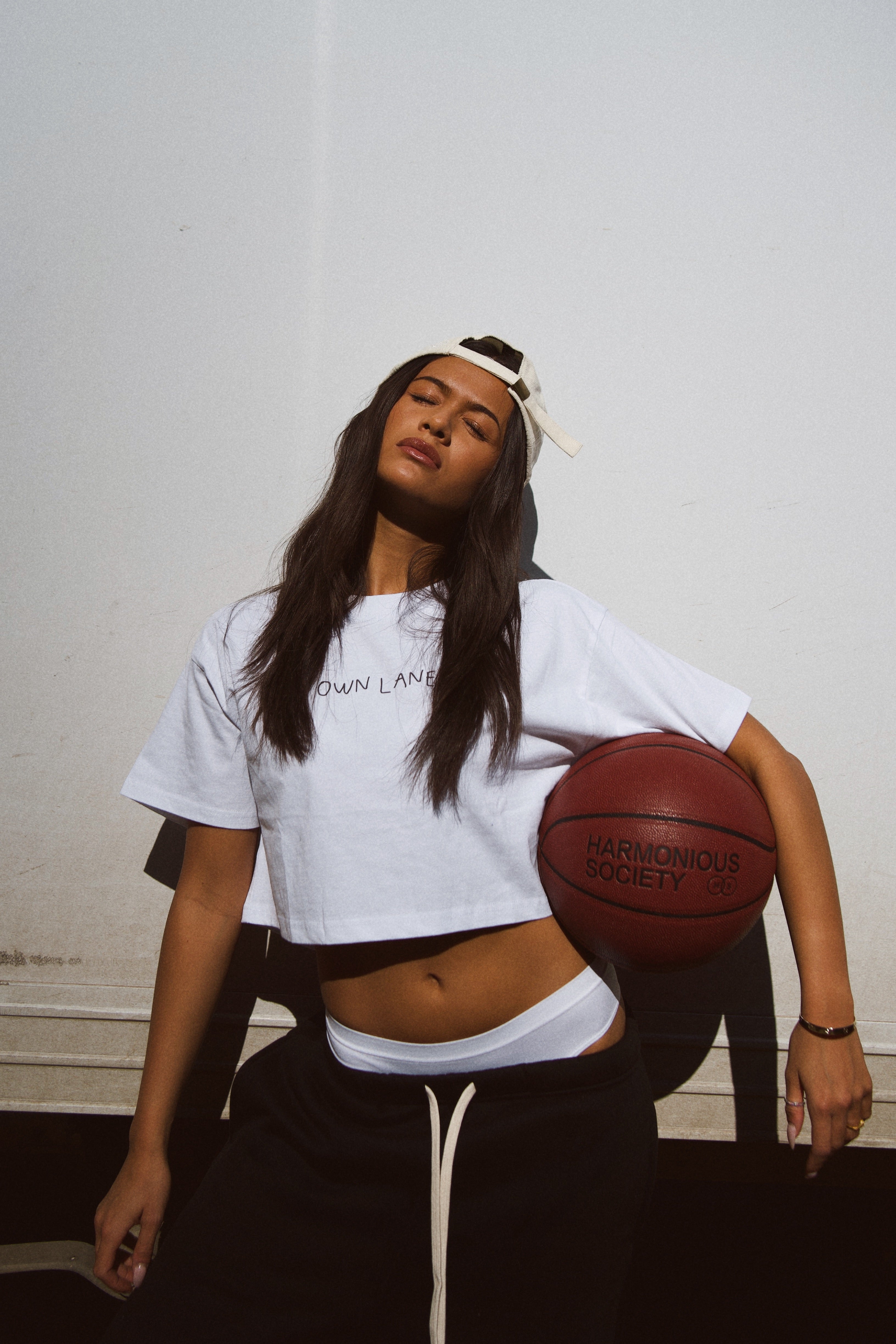 Cropped Own Lane T-shirt - White