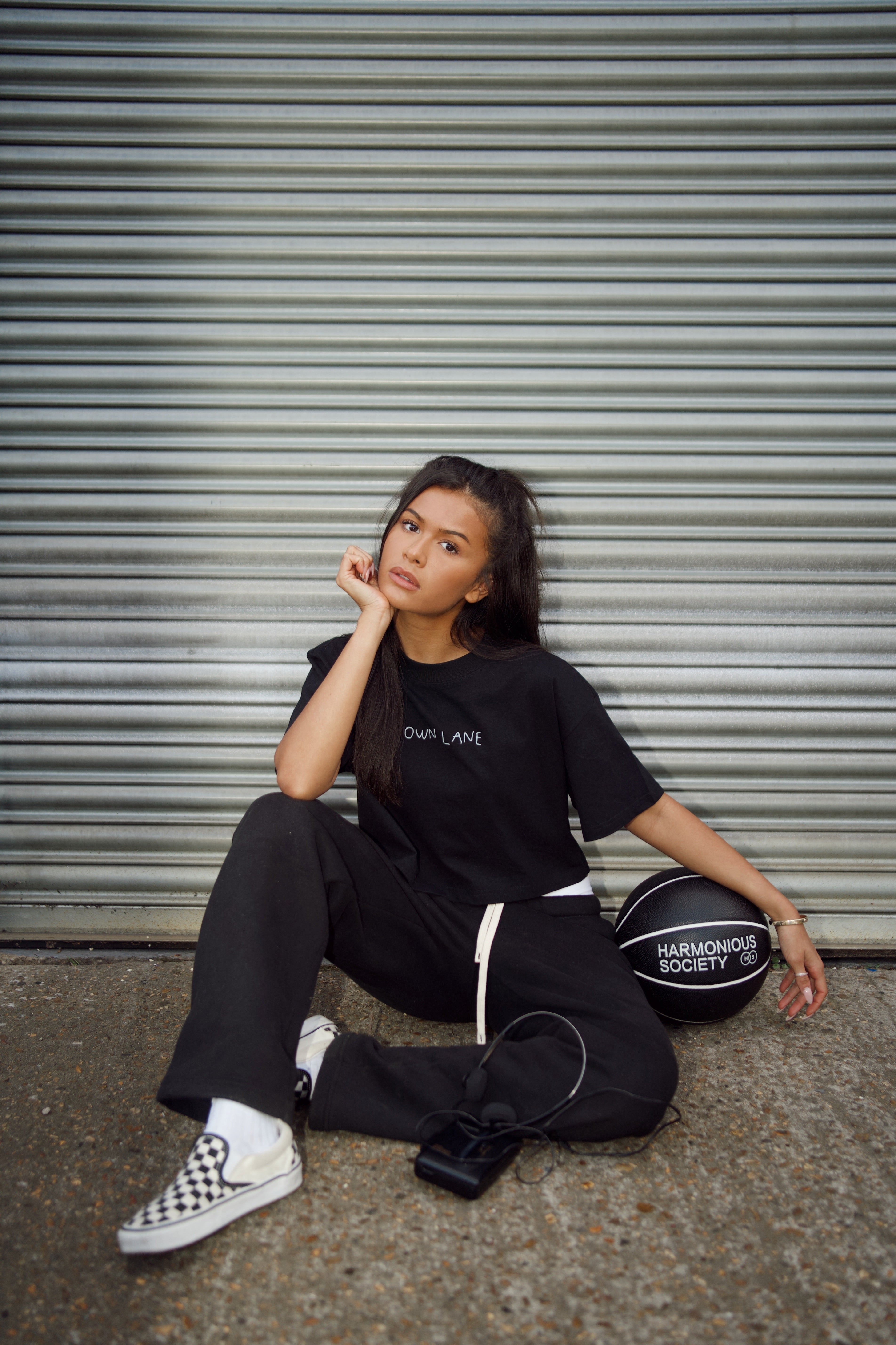 Cropped Own Lane T-shirt - Black